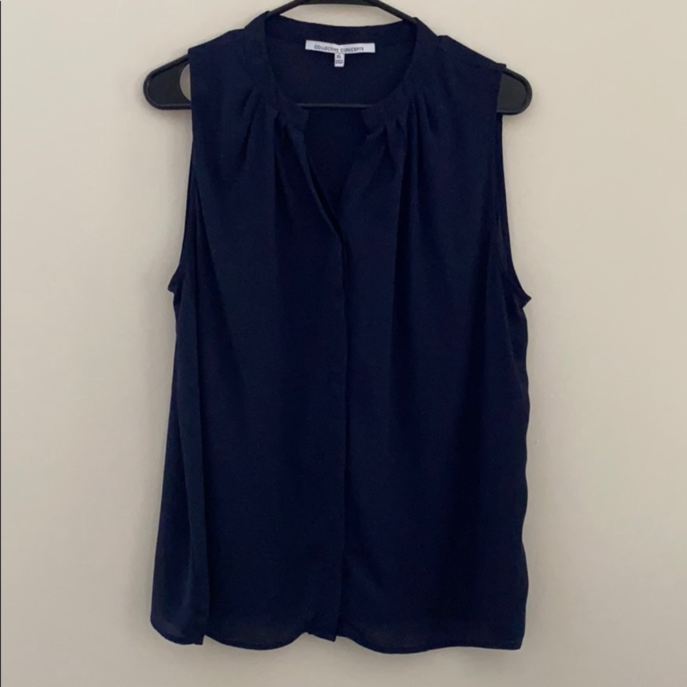 Short Sleeve Navy Dress Top